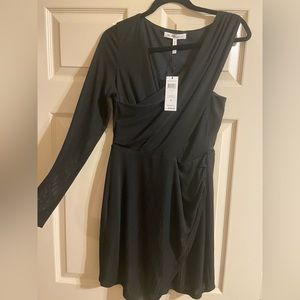 BCBGeneration Black one sleeve mini dress. Size L